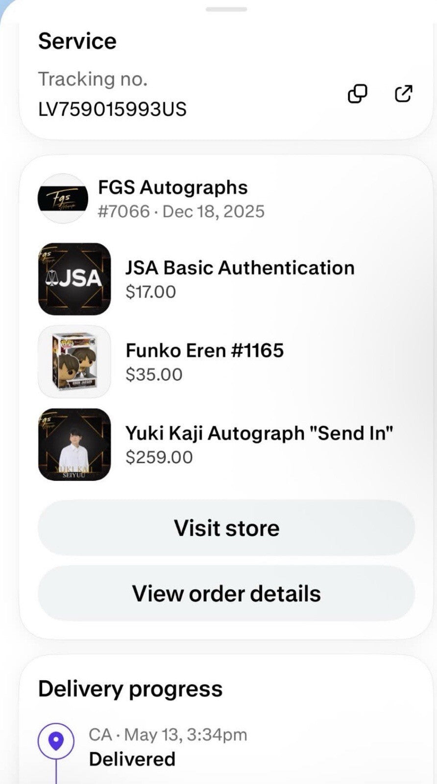 Yuki Kaji signed Eren Jaeger 1165 Funko Pop Attack on Titan