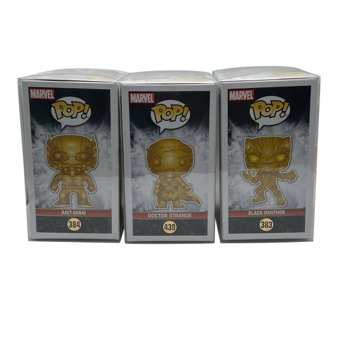 Funko Pop Marvel Studios 10 Years Gold Lot Ant-Man Doctor Strange Black Panther