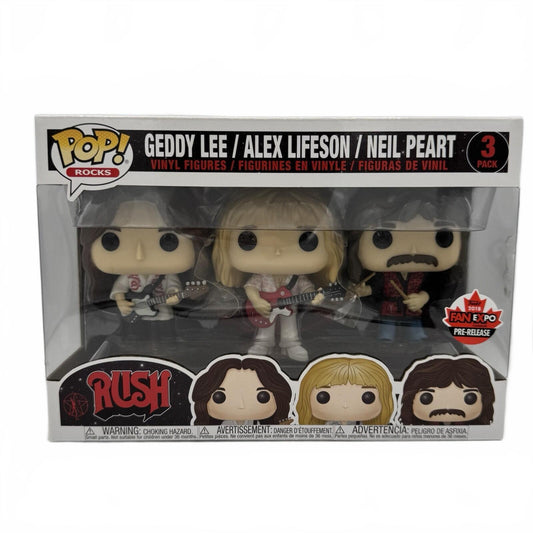 Funko Pop! : Rocks - RUSH 3-Pack Geddy Lee, Alex Lifeson, & Neil Peart FANEXPO