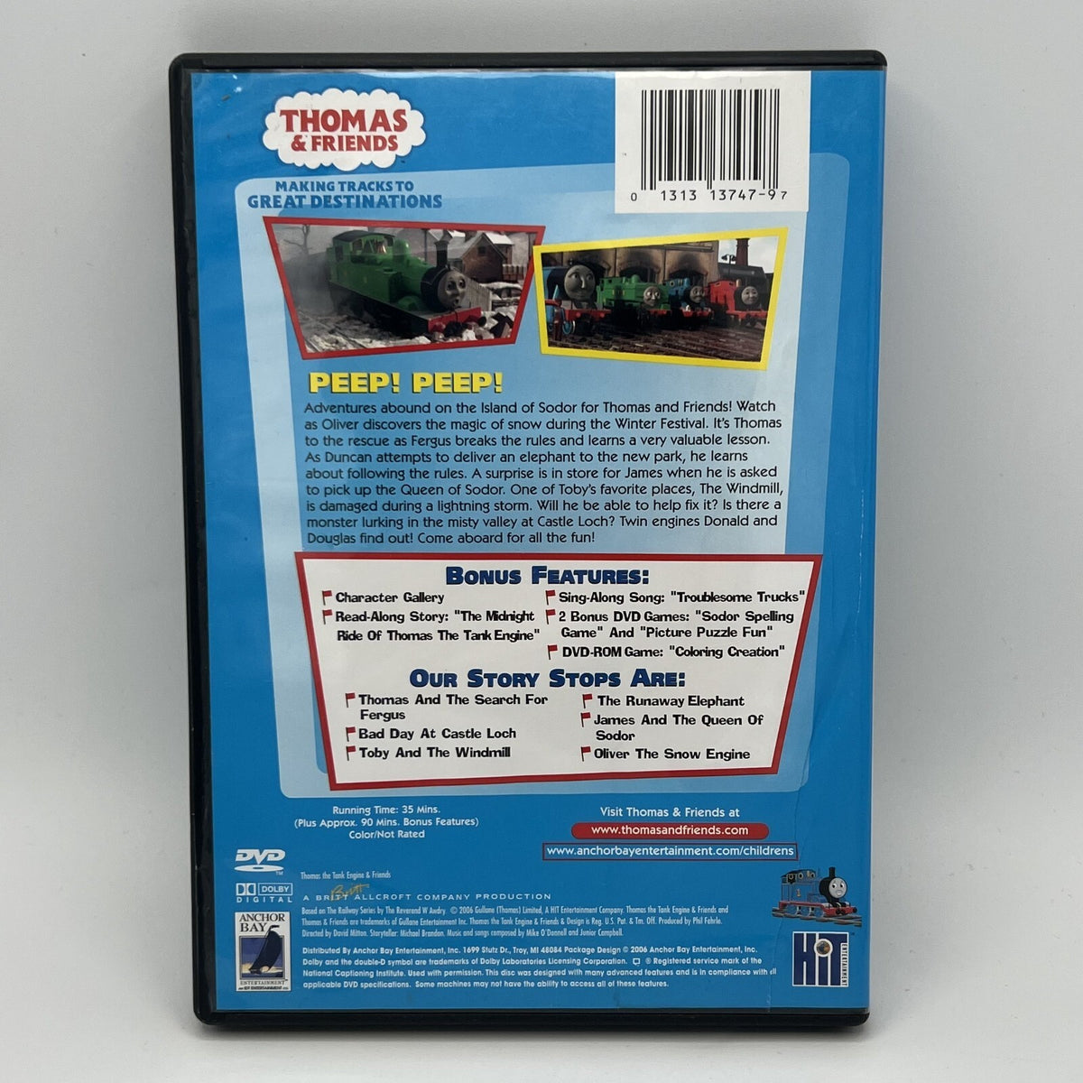 Thomas & Friends Thomas & The Really Brave Engines DVD Anchor Bay 2006