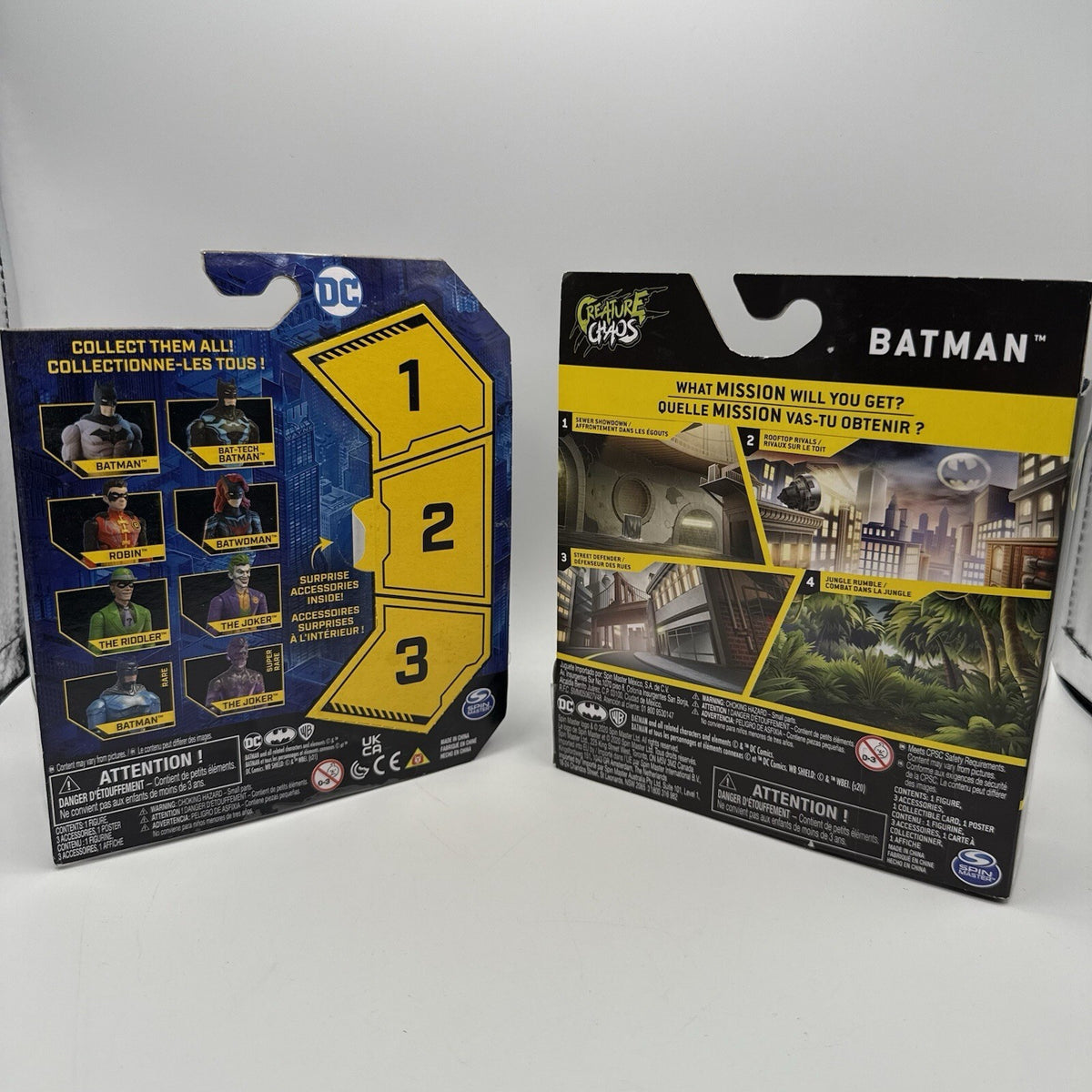 DC Spin Master - ROBIN & Re-Birth Tactical BATMAN - 4" figure - 1st Edition -NEW