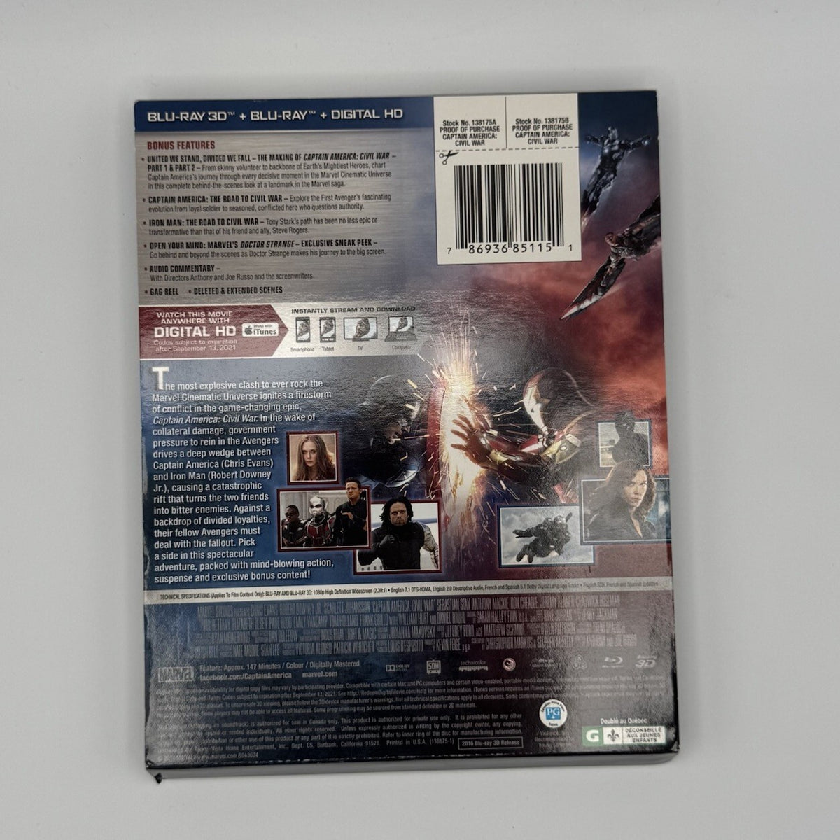 Captain America Civil War 3D (Steelbook) + Bluray