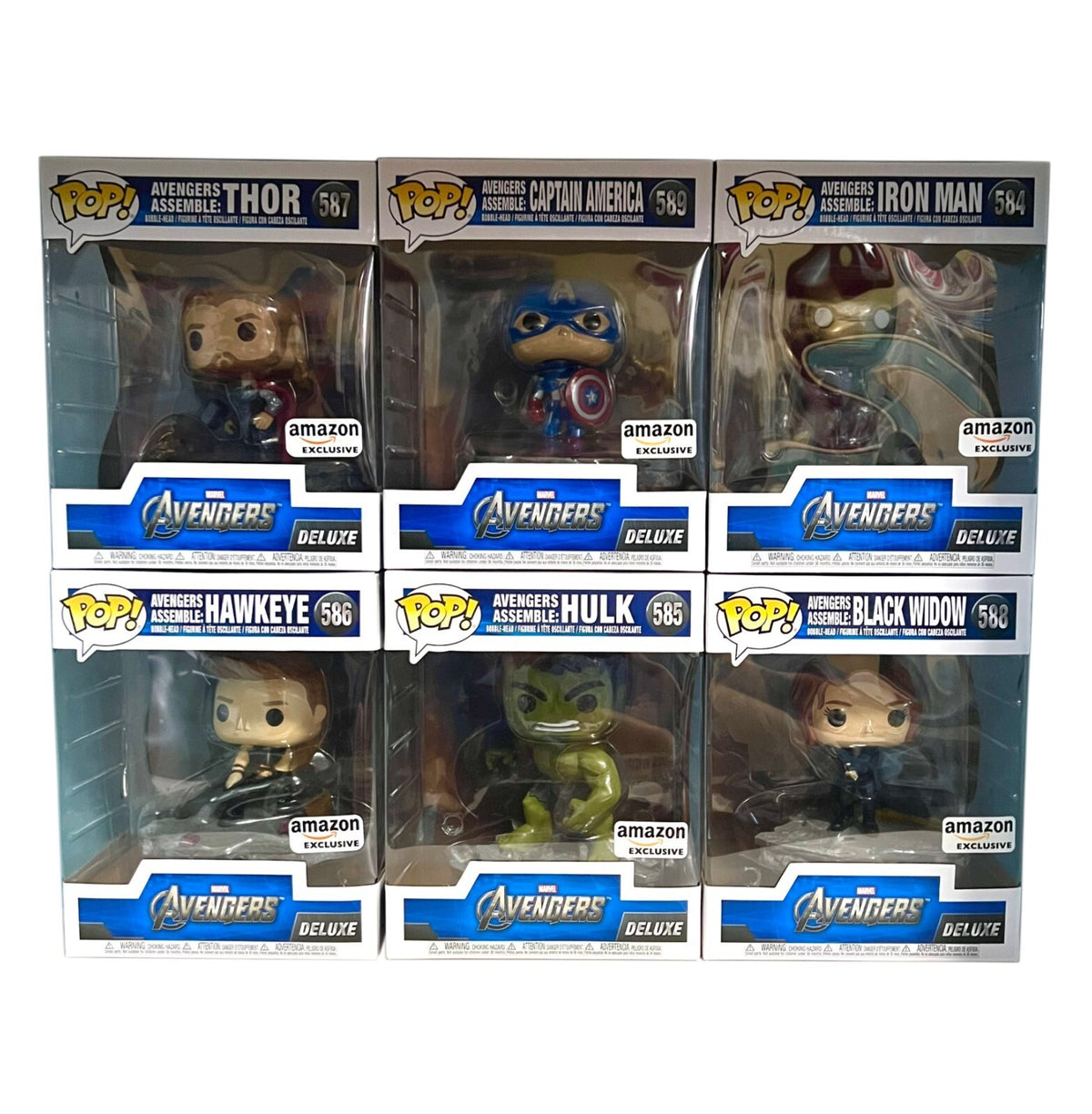 Funko Pop Avengers Assemble Complete Set 6 *WITH ORIGINAL BROWN SHIPPER BOXES*