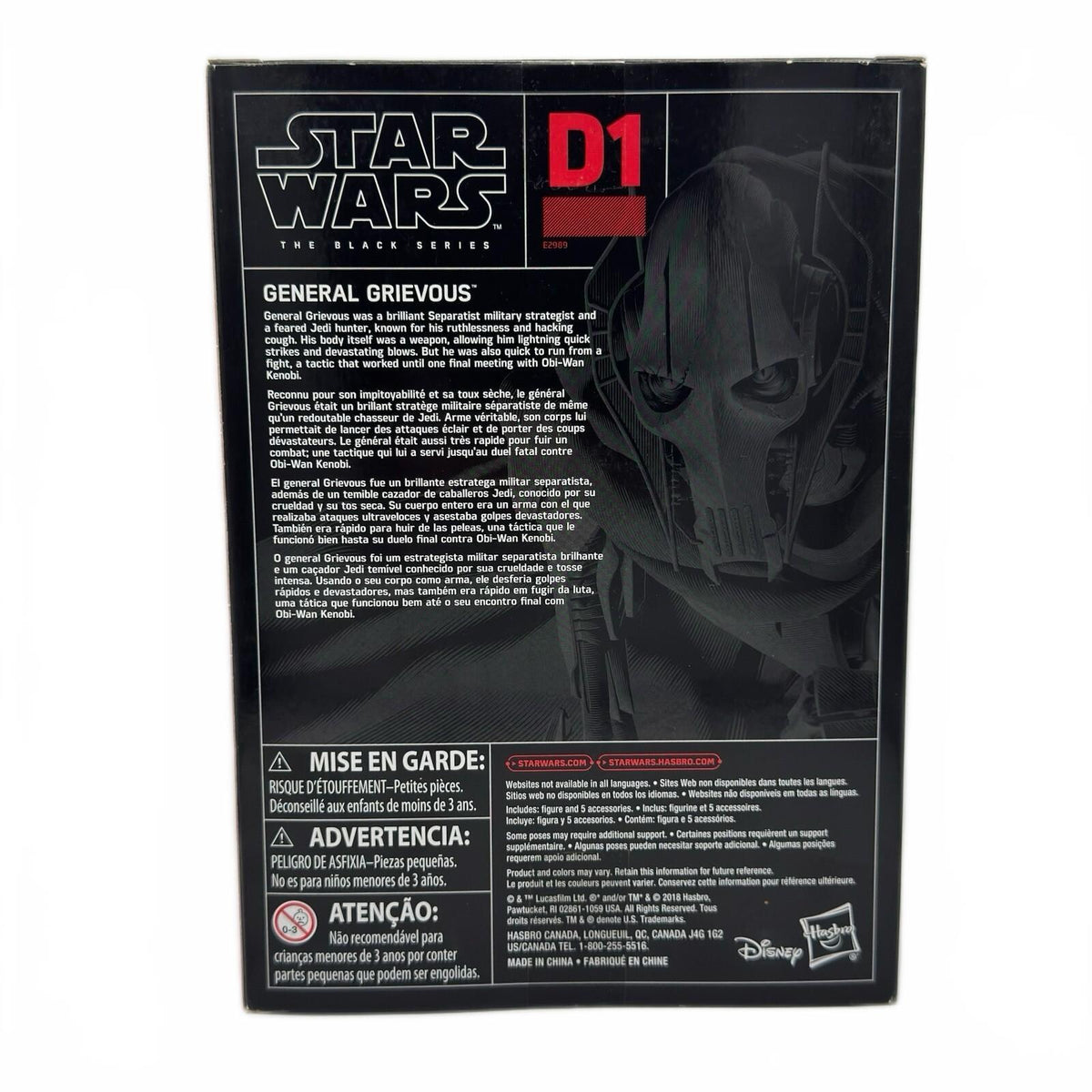 Star Wars Black Series General Grievous 6" Figure 2018 D1 Sith Jedi