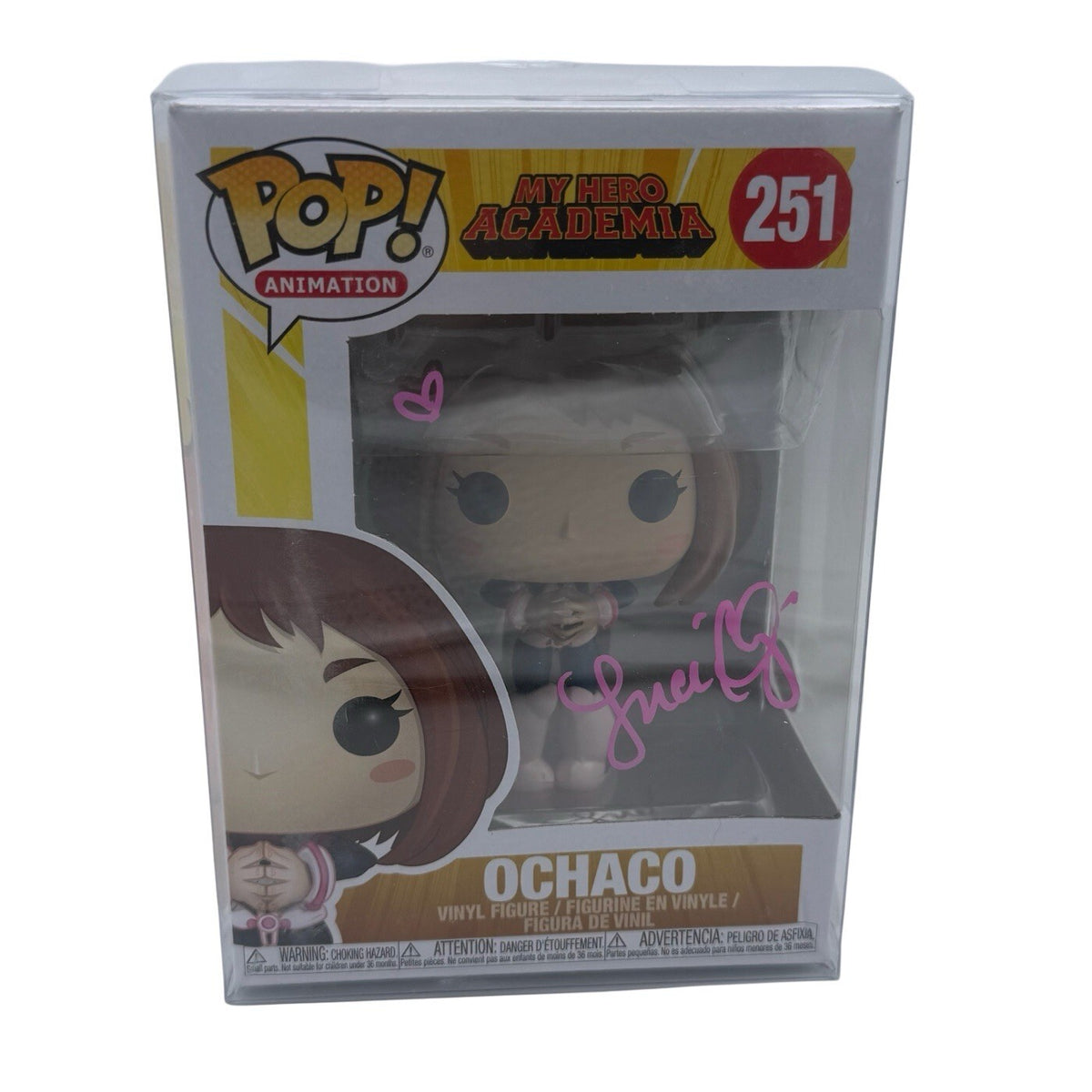 Funko Pop! MHA Ochaco #251 SIGNED by  Luci Christian JSA Certified W/Protector