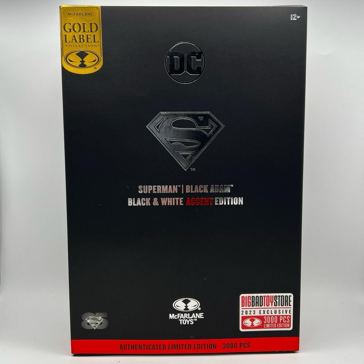 Superman Black & White Accent Multiverse McFarlane 7" Figure Gold Label BBTS