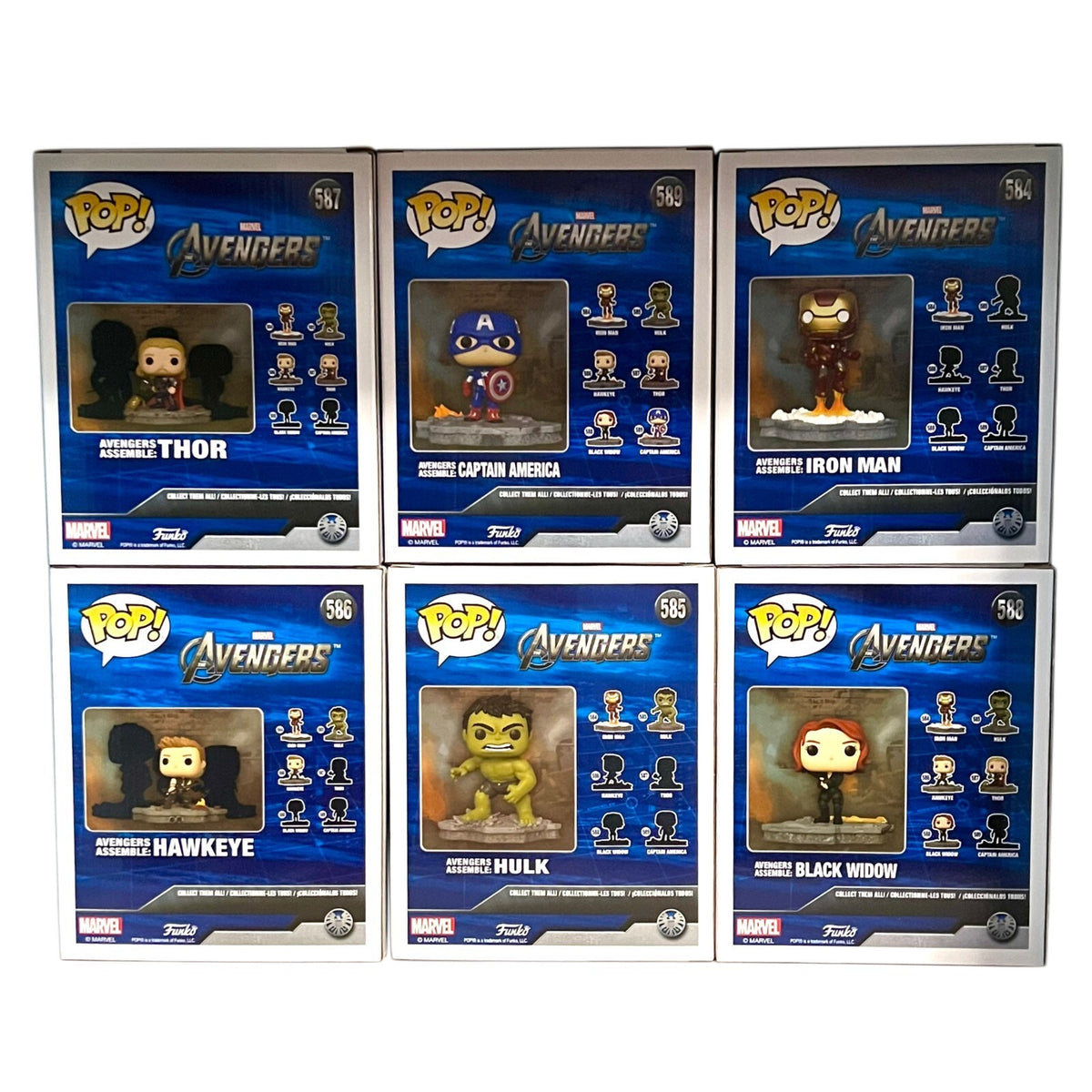 Funko Pop Avengers Assemble Complete Set 6 *WITH ORIGINAL BROWN SHIPPER BOXES*