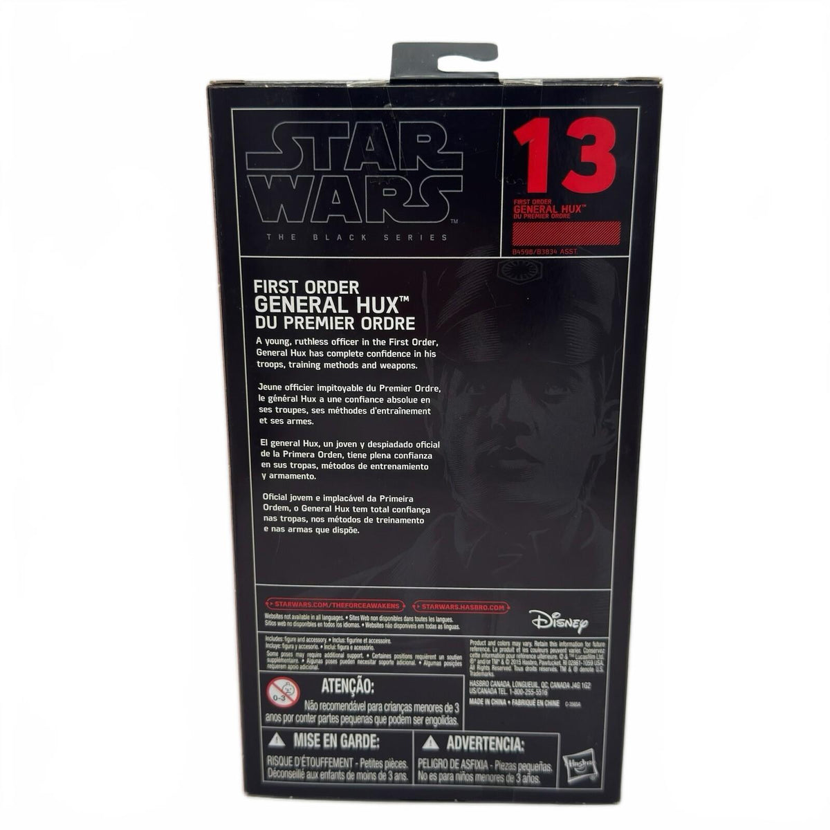 General Hux First Order Star Wars The Force Awake 6" NIB BLACK SERIES #13 Hasbro