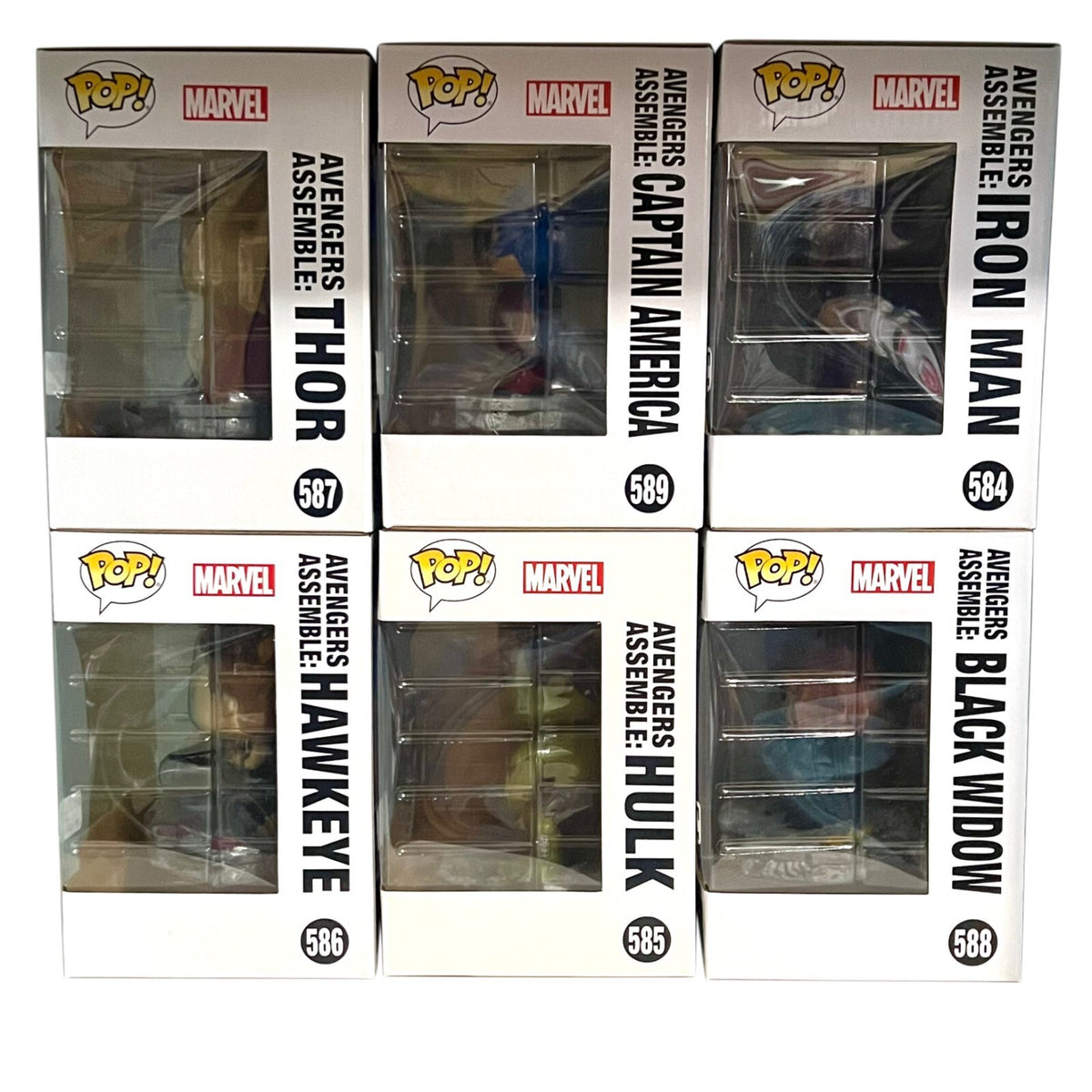 Funko Pop Avengers Assemble Complete Set 6 *WITH ORIGINAL BROWN SHIPPER BOXES*