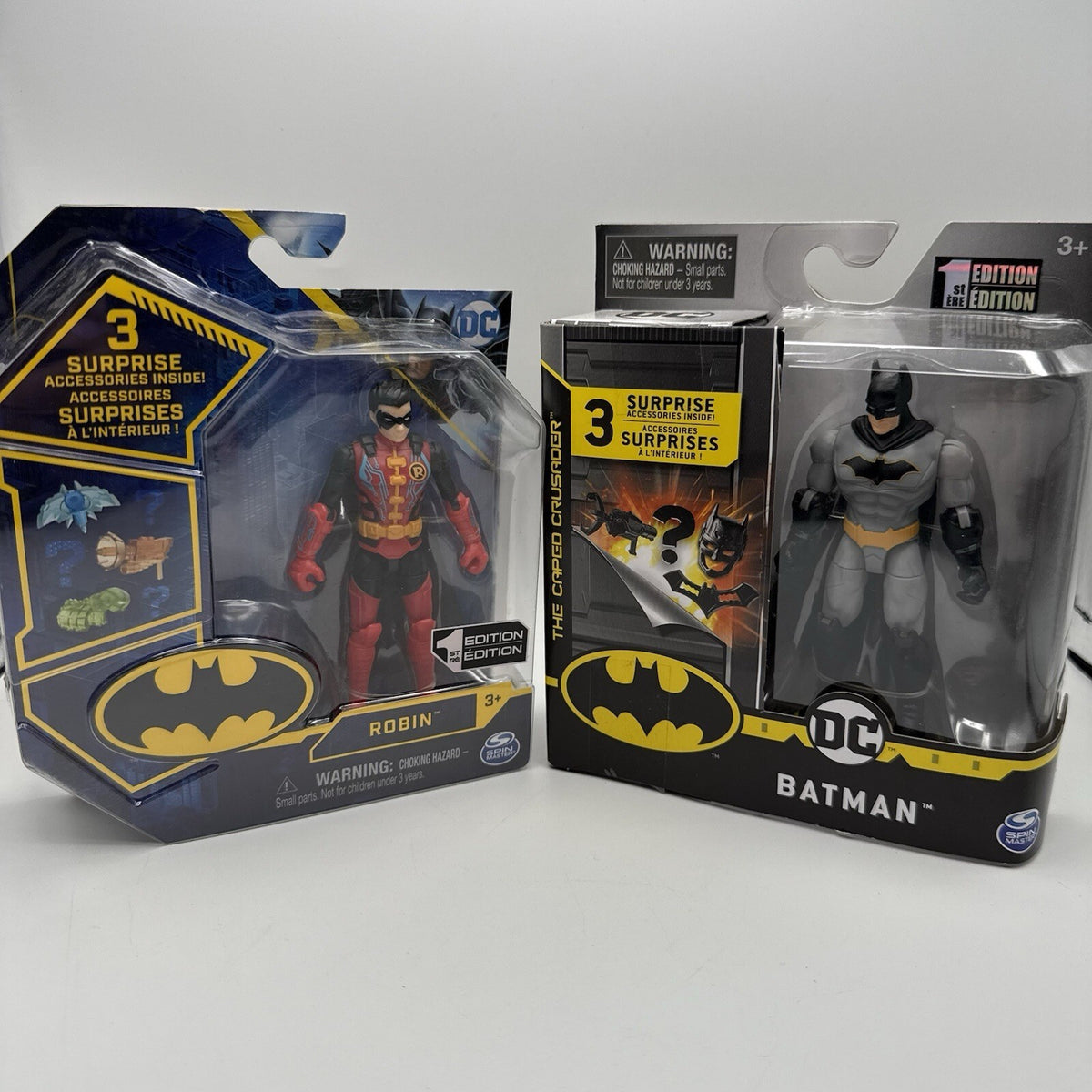 DC Spin Master - ROBIN & Re-Birth Tactical BATMAN - 4" figure - 1st Edition -NEW