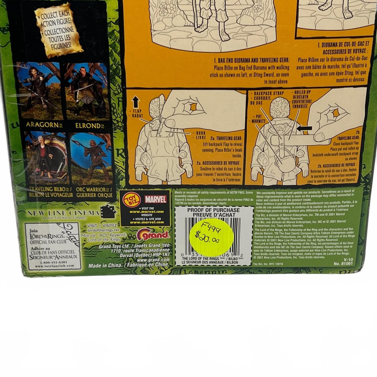 Lord of The Rings Toybiz Merry, Pippin and Moria Orc (The Fellowship) 6” Action Figure
