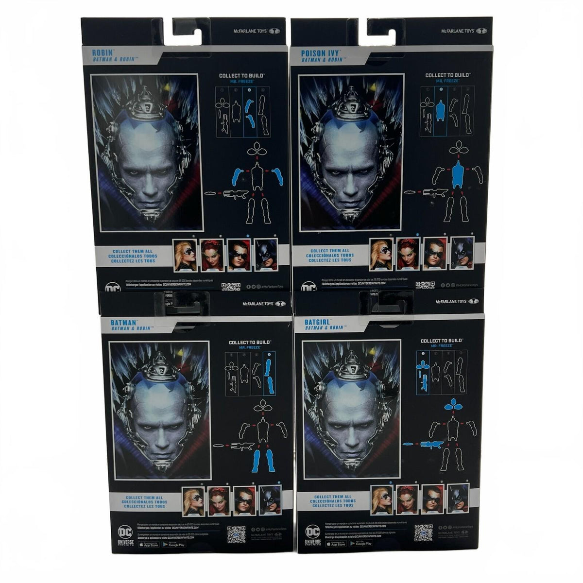 DC McFarlane Batman & Robin Lot of 4 7” Action Figures Mr. Freeze BAF