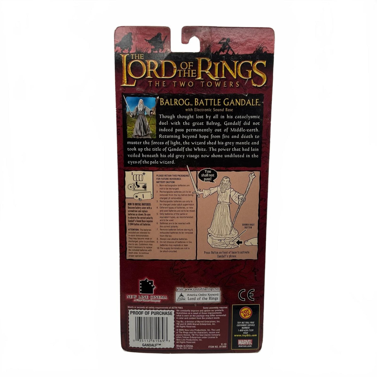 Lord of The Rings Toybiz Gandalf (Balrog Battle) 6” Action Figure