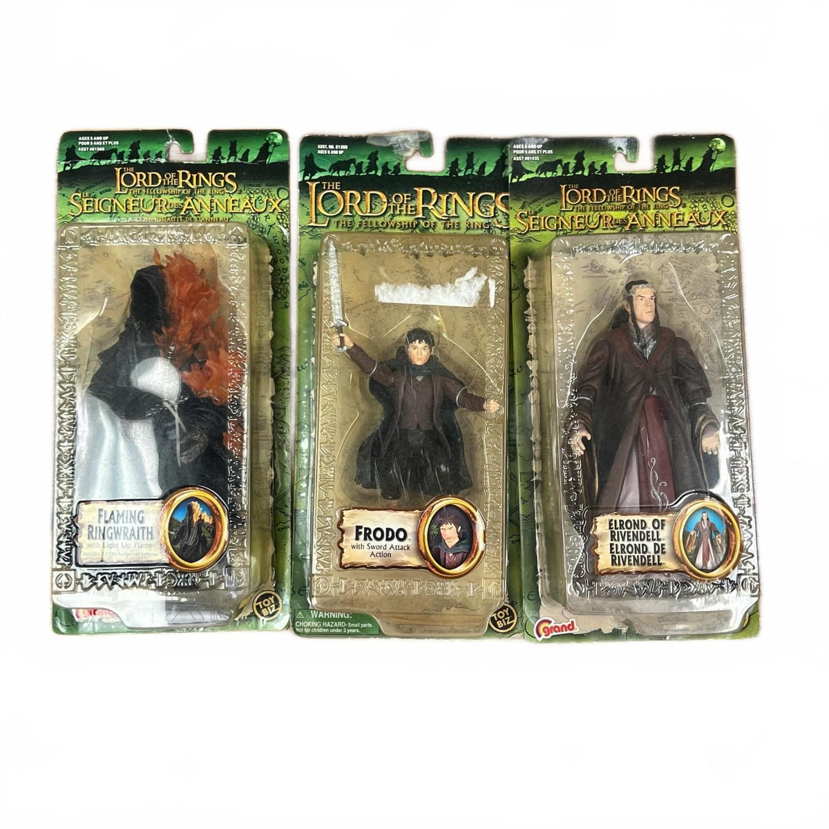 Lord of The Rings Toybiz 3 Figure Lot (The Fellowship) 6” Action Figure