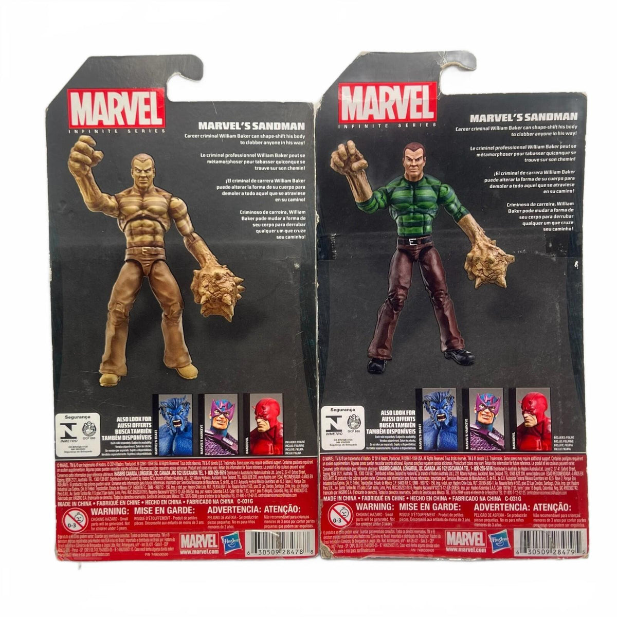 Hasbro Marvel Infinite Series Sandman Lot of 2 3.75” Action Figures