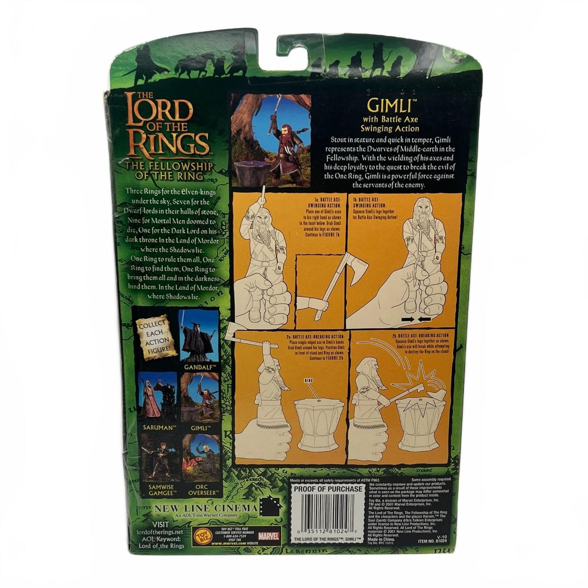Lord of The Rings Gimli (The Fellowship) 6” Action Figure