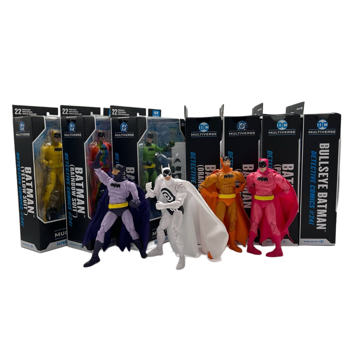 DC McFarlane Multicoloured Rainbow Suit Batman Lot of 7 7” Action Figures