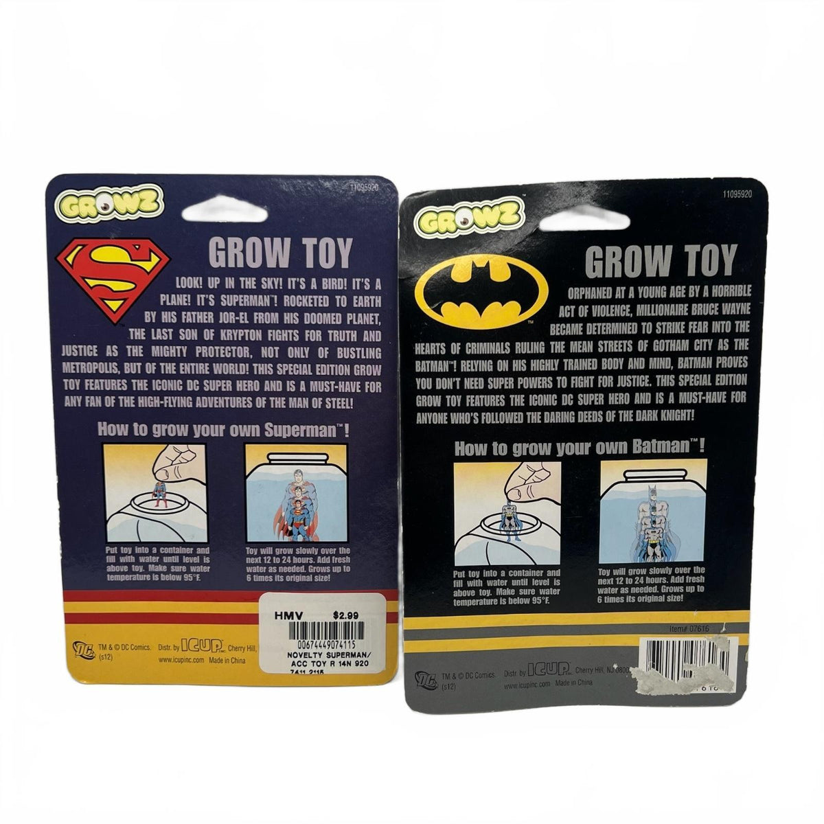 Growz DC Grow Toy Batman and Superman