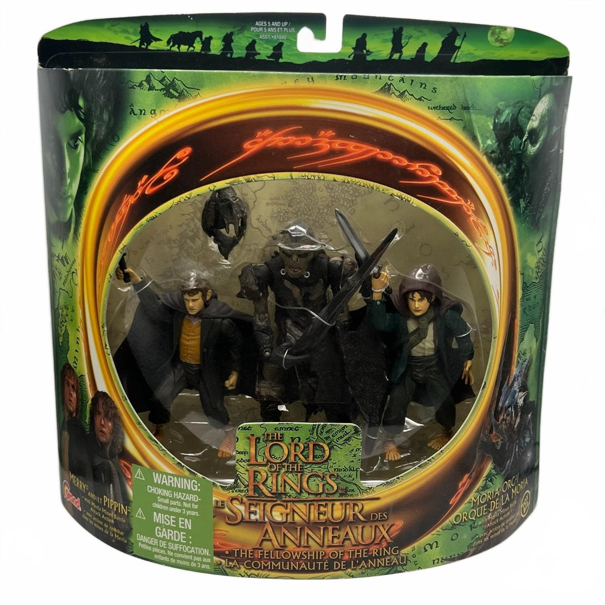 Lord of The Rings Toybiz Merry, Pippin and Moria Orc (The Fellowship) 6” Action Figure