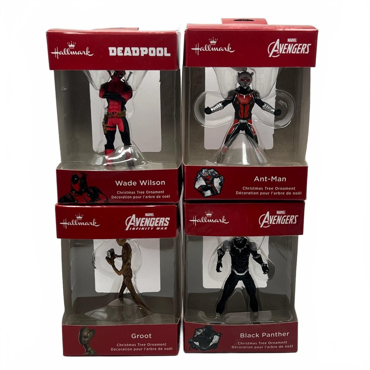 Marvel Hallmark Lot of 4 - Deadpool, Groot, Black Panther, Ant-Man