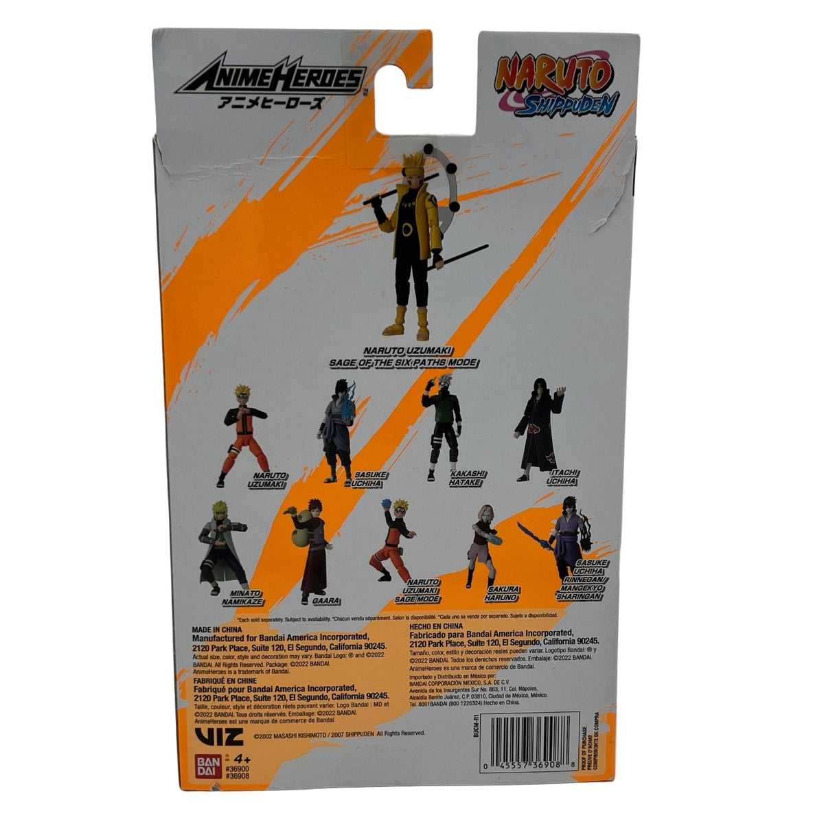 Bandai Anime Heroes Naruto Uzumaki Sage of Six Paths Mode Action Figure