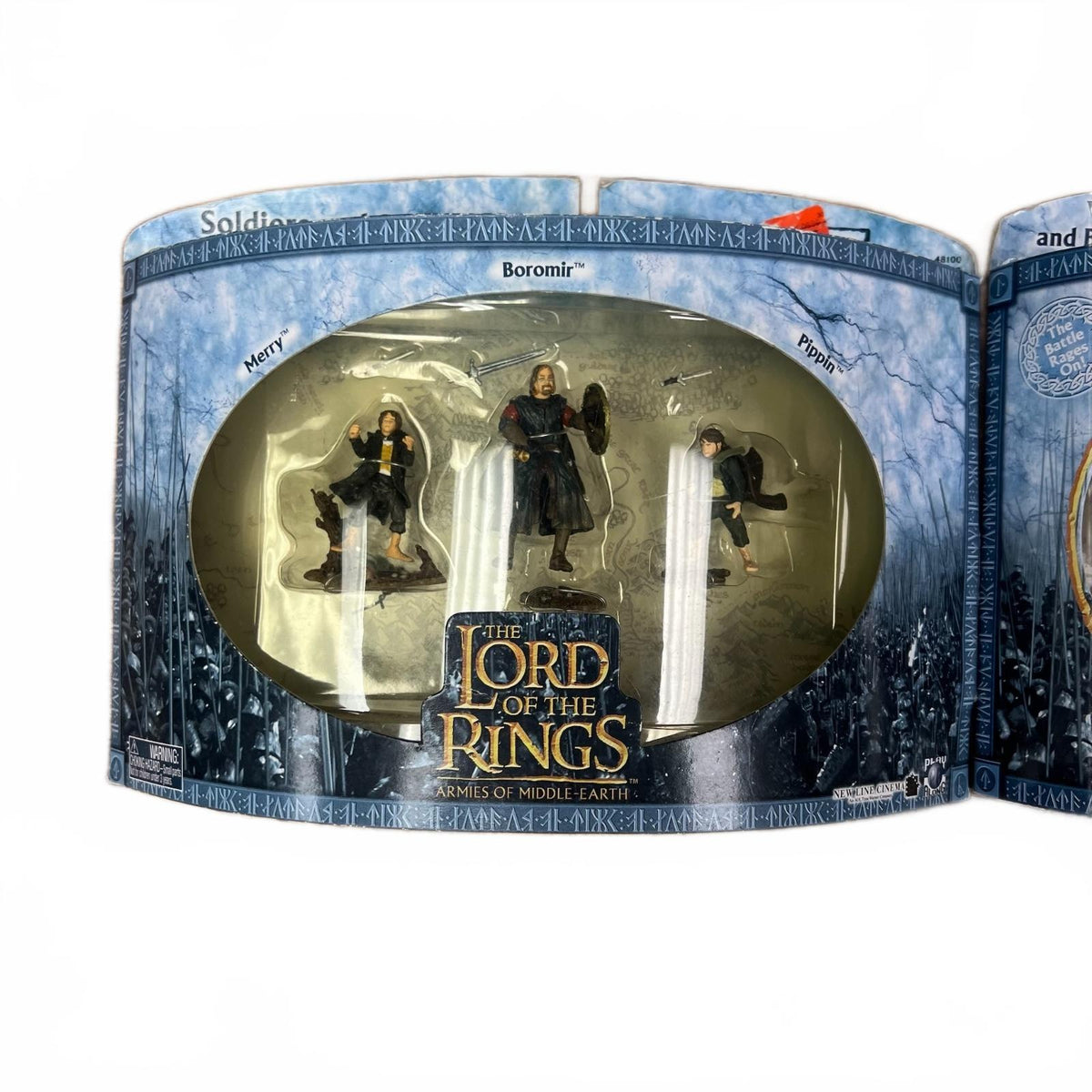 Lord of The Rings Armies of Middle Earth Pippin in armor, Merry, Boromir, Pippin
