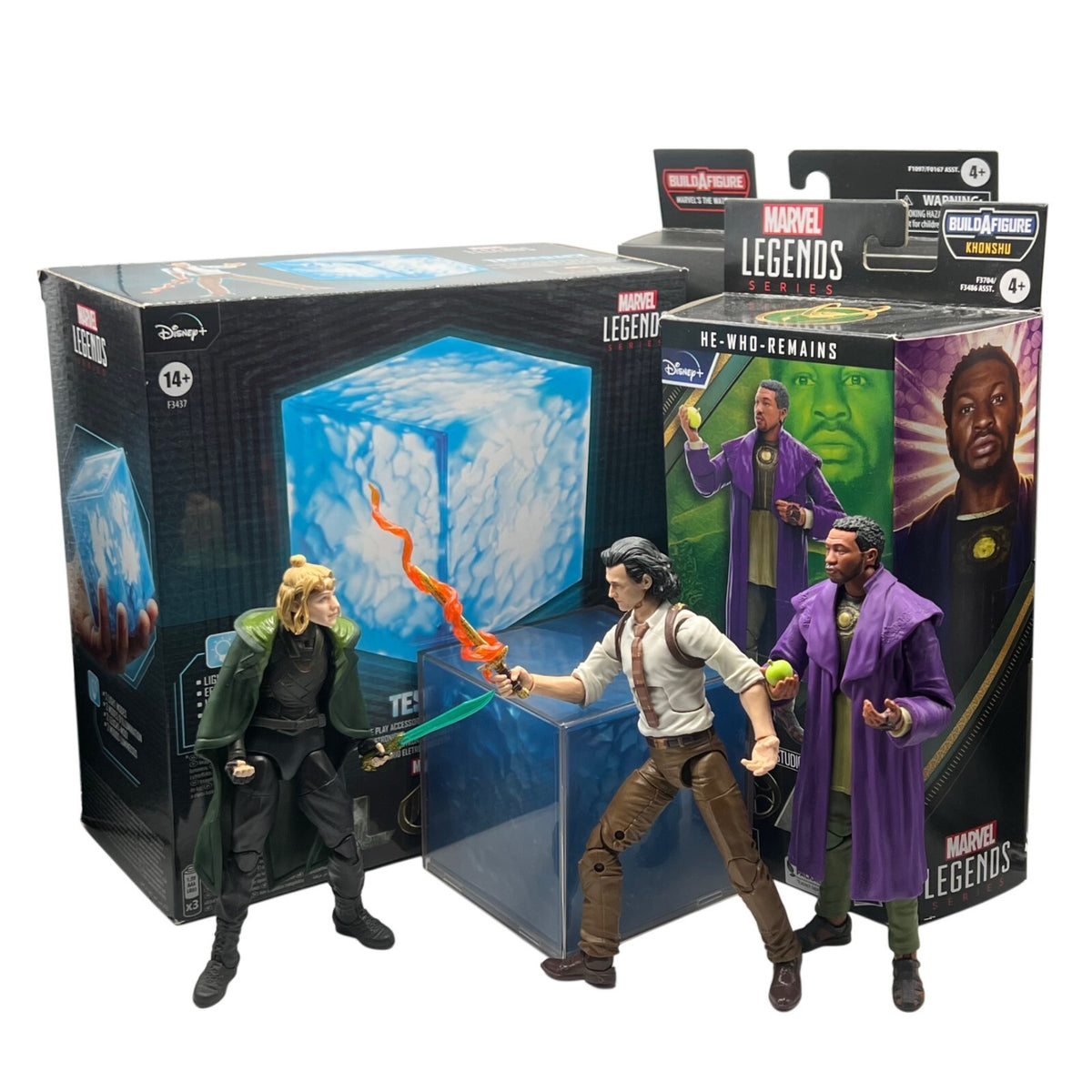 Marvel Legends Loki Lot Tesseract Loki Sylvie He Who Remains *TESTED & WORKING*