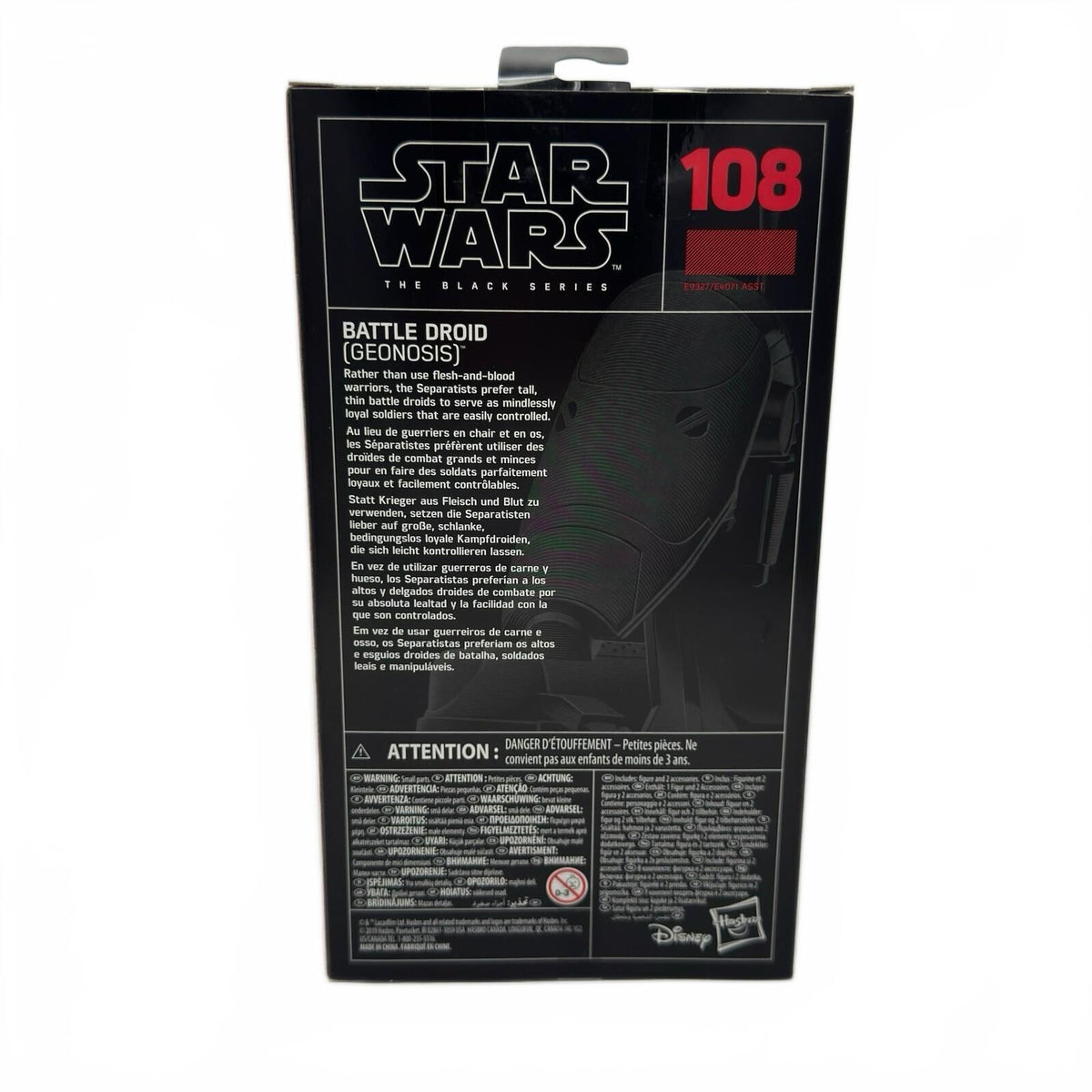 Hasbro Star Wars Black Series #108 Battle Droid Geonosis 6" Action Figure New