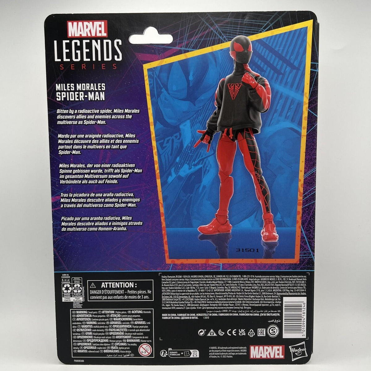 Marvel Legends Miles Morales Spider-Man Action Figure 2023 Retro Card Series